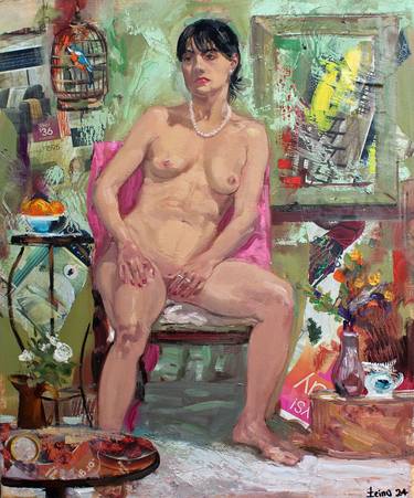 Original Figurative Nude Paintings by Zeinu Mudeser