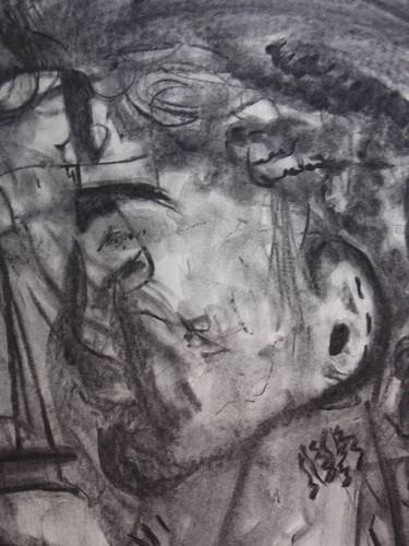 Original Expressionism Portrait Drawings by Mark J Ringenary