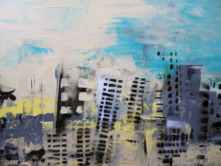 Original Abstract Expressionism Architecture Painting by gloria blatt