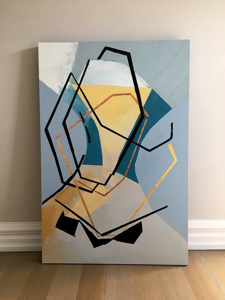 Original Abstract Geometric Painting by gloria blatt