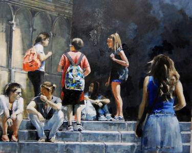 Original Figurative People Paintings by David Farrés Calvo