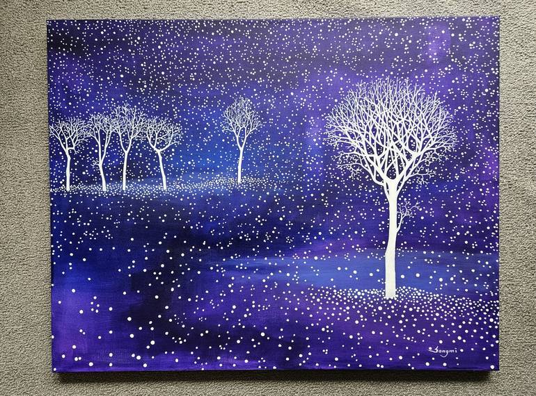 Original Abstract Fantasy Painting by Songmi Heart