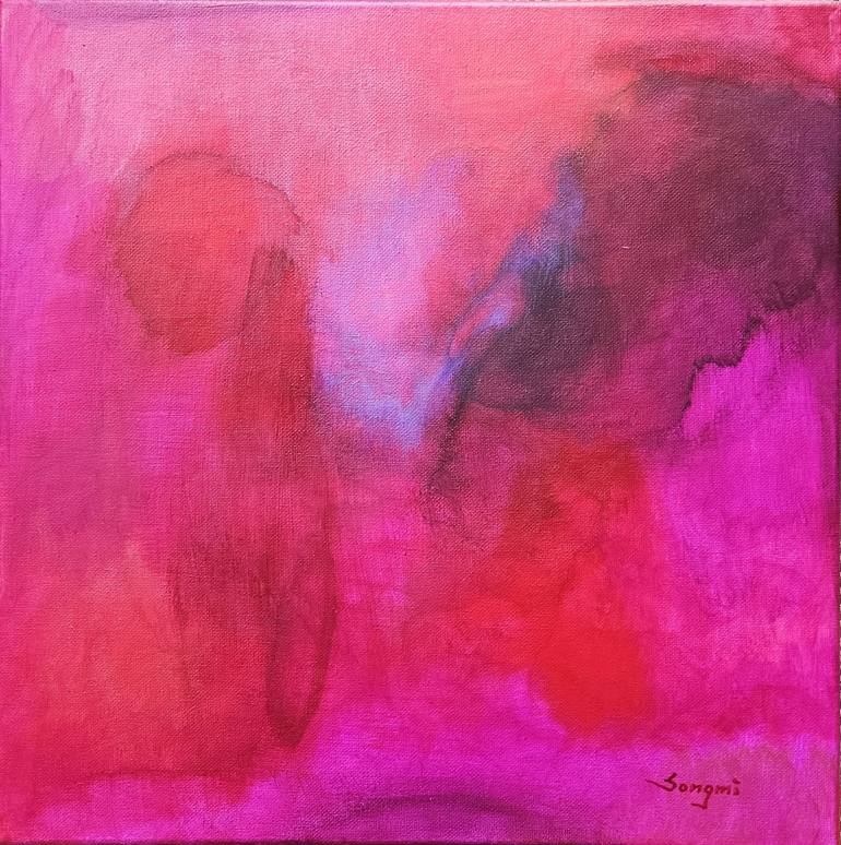 Original Abstract Expressionism Abstract Painting by Songmi Heart