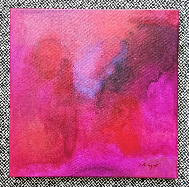 Original Abstract Expressionism Abstract Painting by Songmi Heart