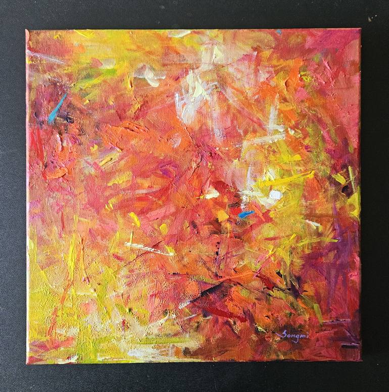 Original Abstract Expressionism Abstract Painting by Songmi Heart