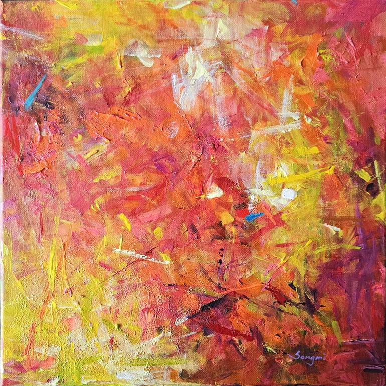 Original Abstract Expressionism Abstract Painting by Songmi Heart