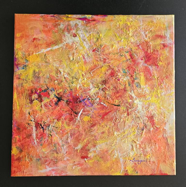 Original Abstract Expressionism Abstract Painting by Songmi Heart