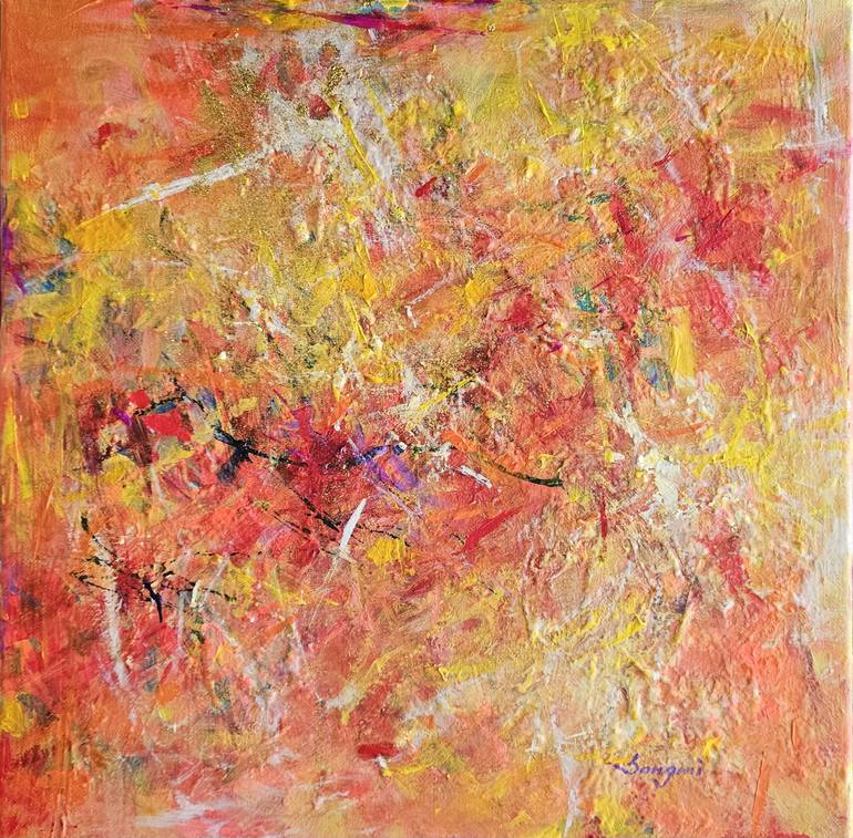 Original Abstract Expressionism Abstract Painting by Songmi Heart