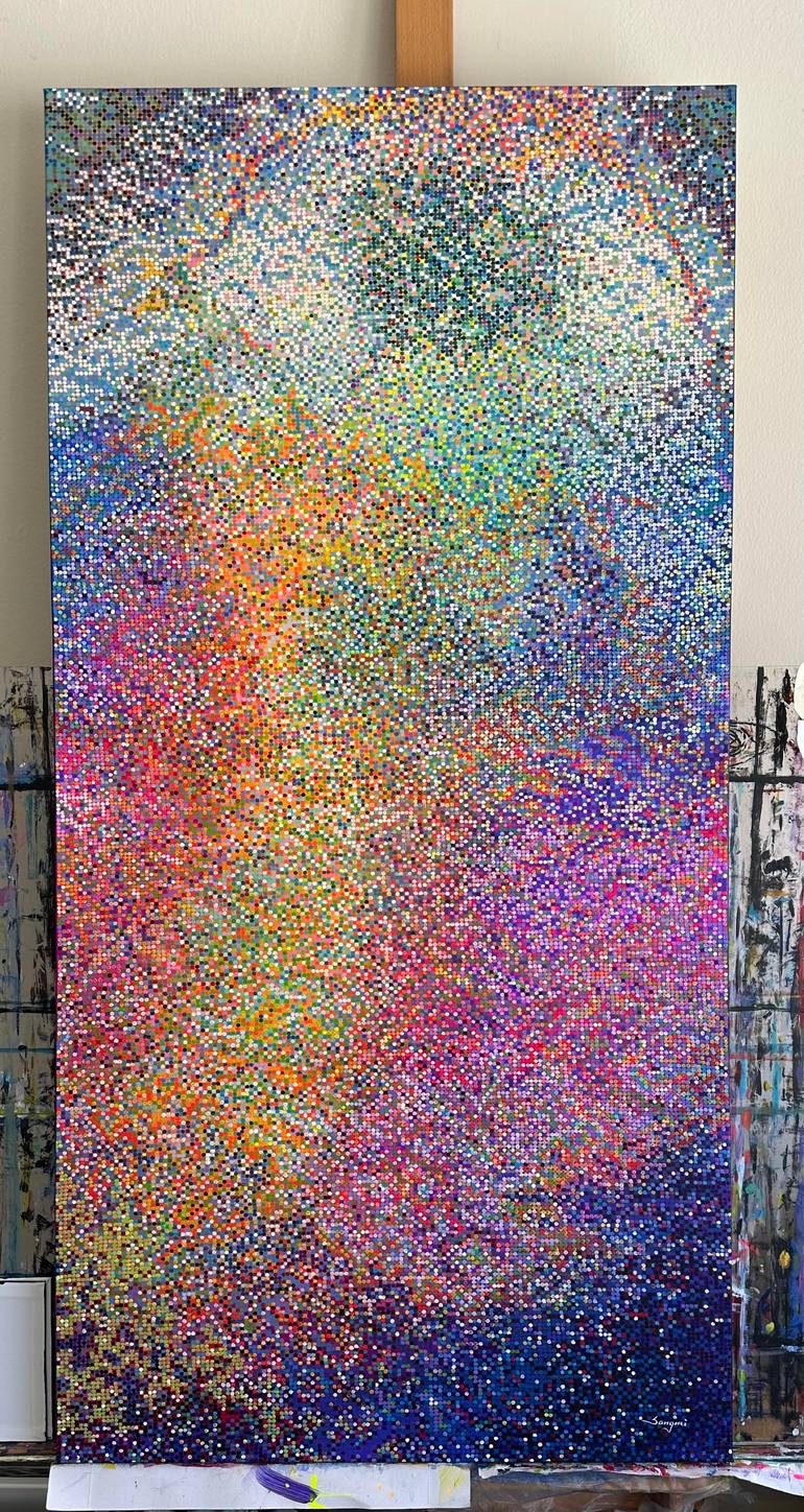 Original Abstract Expressionism Abstract Painting by Songmi Heart