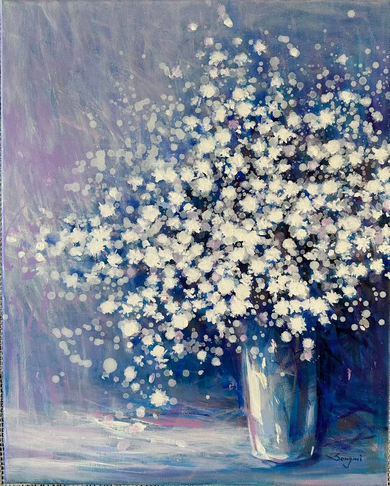 Original Figurative Floral Painting by Songmi Heart