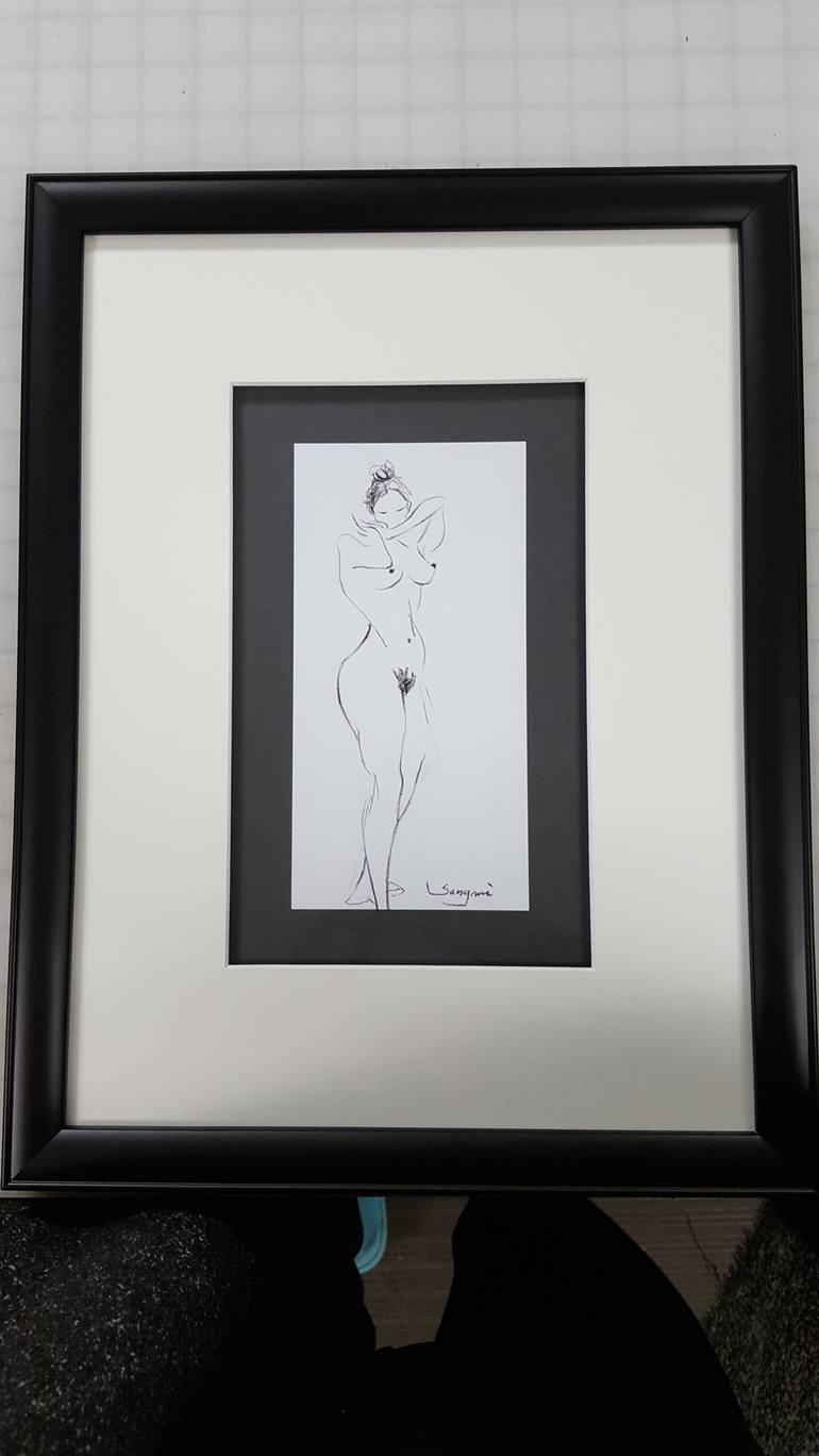 Original Fine Art Nude Drawing by Songmi Heart