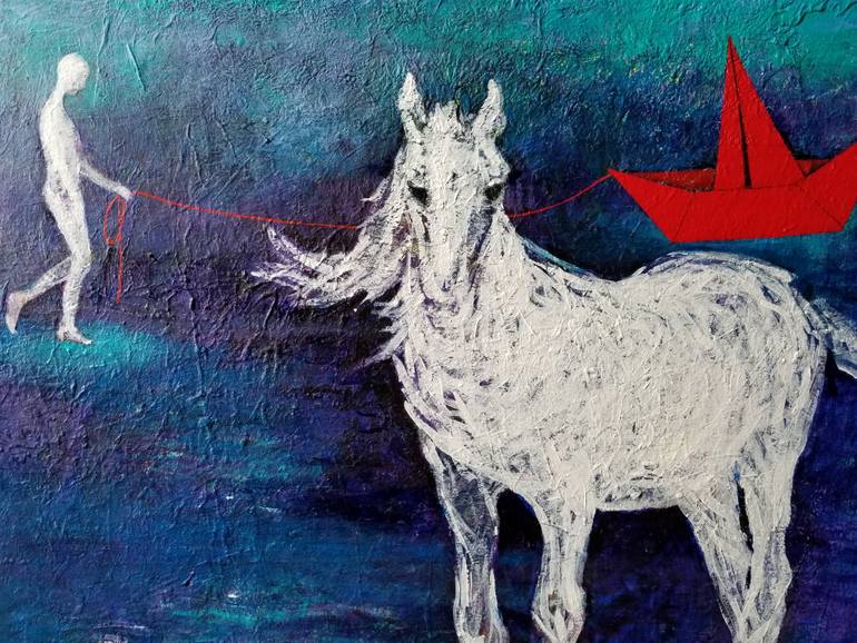 Original Conceptual Horse Painting by Songmi Heart