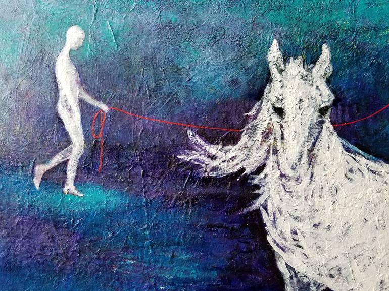 Original Conceptual Horse Painting by Songmi Heart