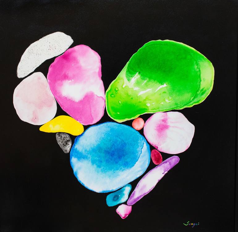 Original Minimalism Abstract Painting by Songmi Heart