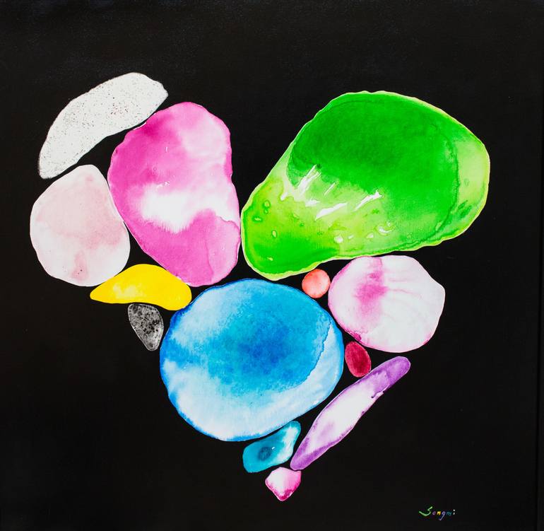 Original Minimalism Abstract Painting by Songmi Heart