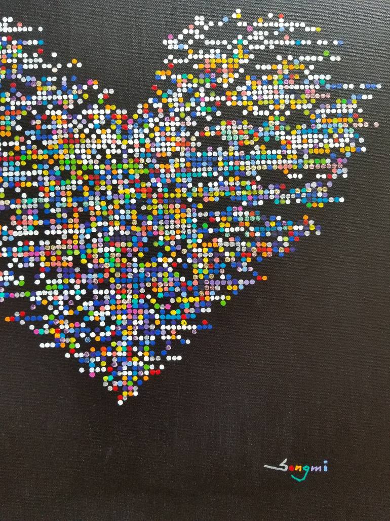 Original Abstract Expressionism Abstract Painting by Songmi Heart