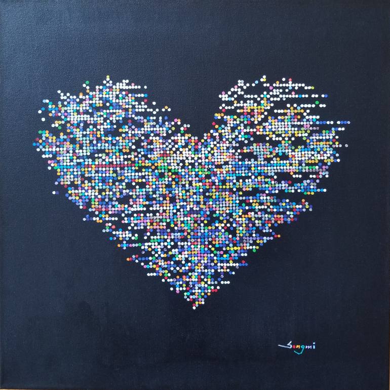 Original Abstract Expressionism Abstract Painting by Songmi Heart