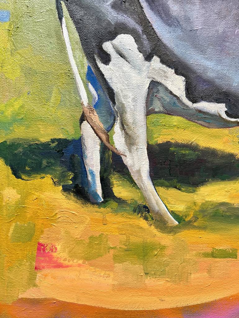 Original Expressionism Cows Painting by Jonathan McAfee