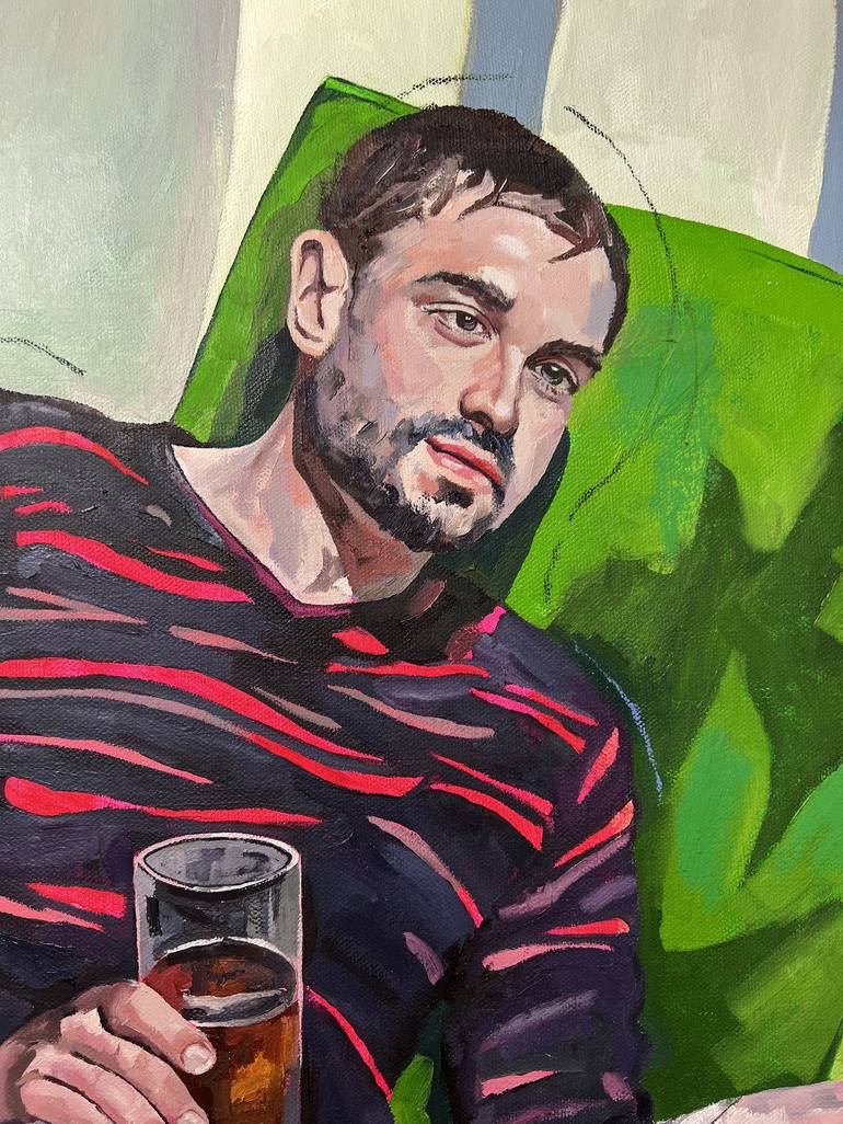 Original Impressionism Men Painting by Jonathan Mcafee