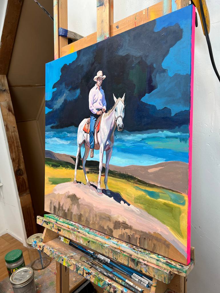 Original Expressionism Horse Painting by Jonathan Mcafee