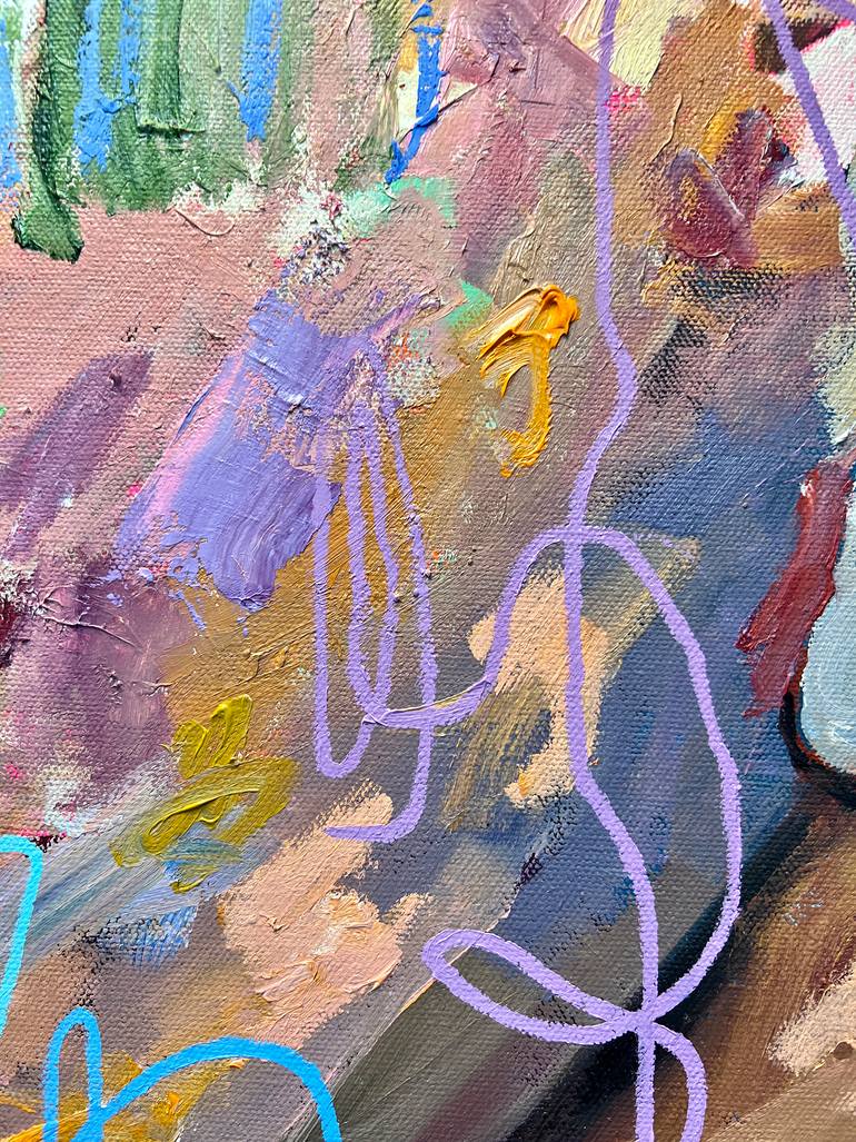 Original Abstract Expressionism People Painting by Jonathan Mcafee