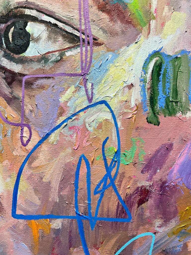 Original Abstract Expressionism People Painting by Jonathan Mcafee