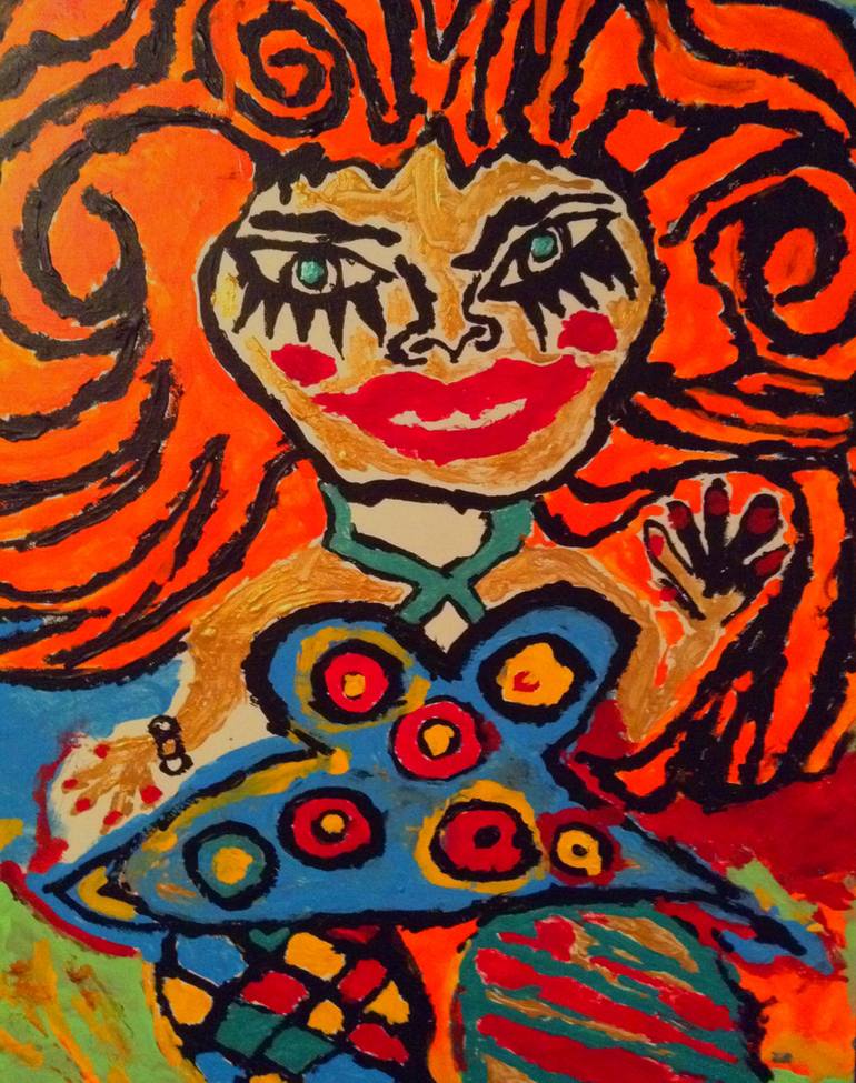 Original abstract acrylic top painting on canvas “Sassy”