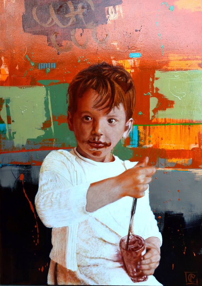 Original Children Painting by Matteo Cassina