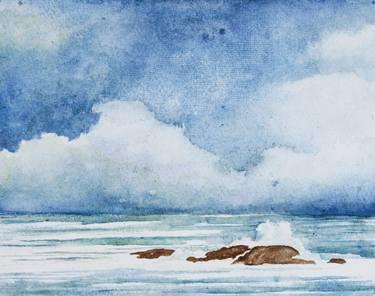 Print of Seascape Paintings by Sunjay Vishwanath Menon