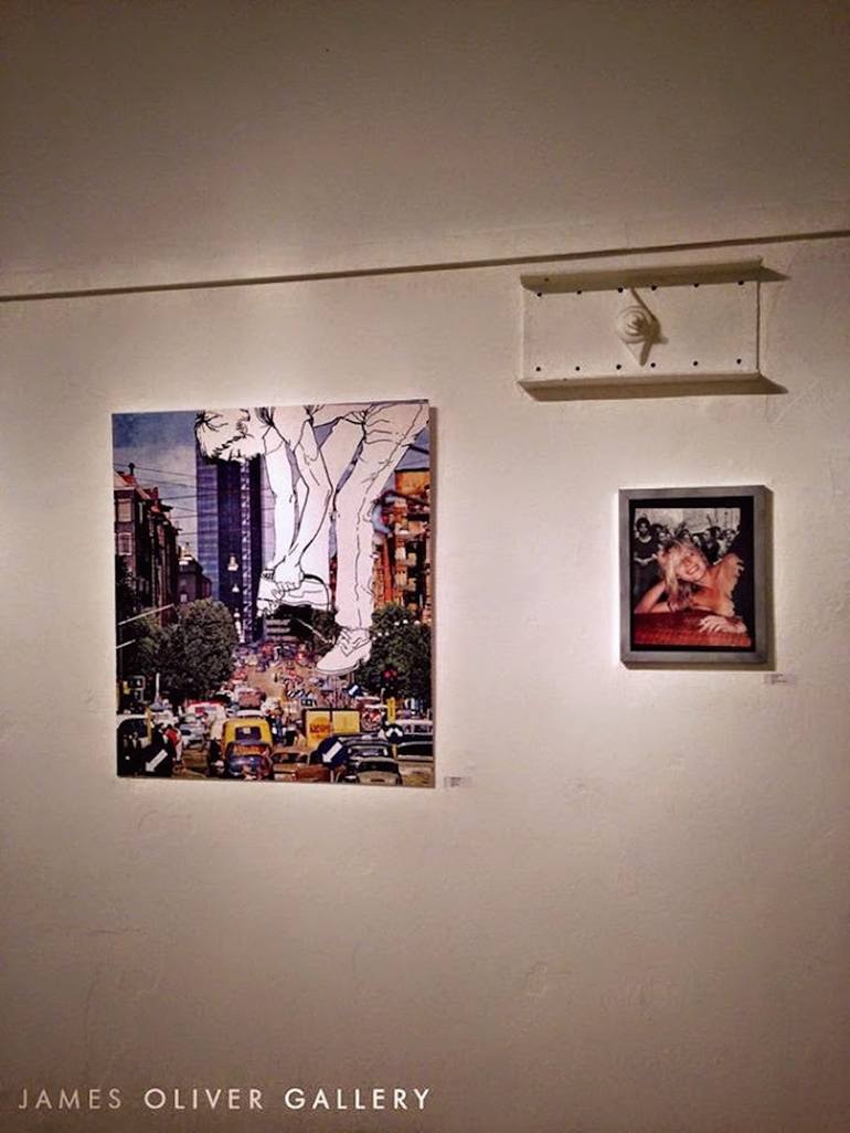 Original Abstract Expressionism Cities Collage by Jayne Surrena