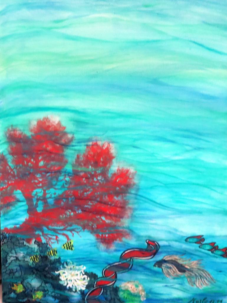 Original Water Painting by Marianne  Charlotte Mylonas-Svikovsky