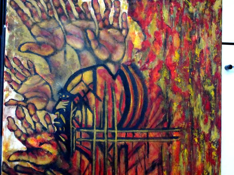 Original Abstract Expressionism Abstract Painting by Marianne  Charlotte Mylonas-Svikovsky