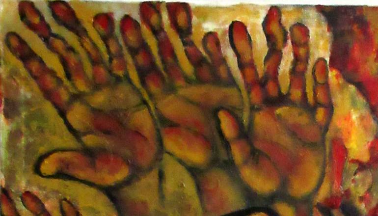 Original Abstract Expressionism Abstract Painting by Marianne  Charlotte Mylonas-Svikovsky