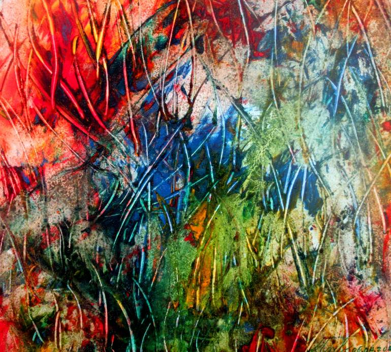 Original Abstract Expressionism Abstract Painting by Marianne  Charlotte Mylonas-Svikovsky