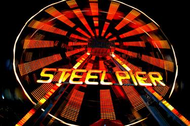 Atlantic City Steel Pier Ferris Wheel At Night thumb