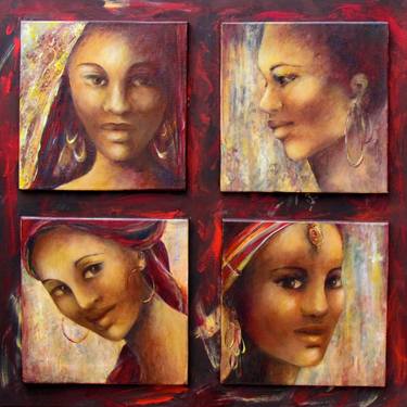 Original Figurative Women Paintings by Jacintha Krish