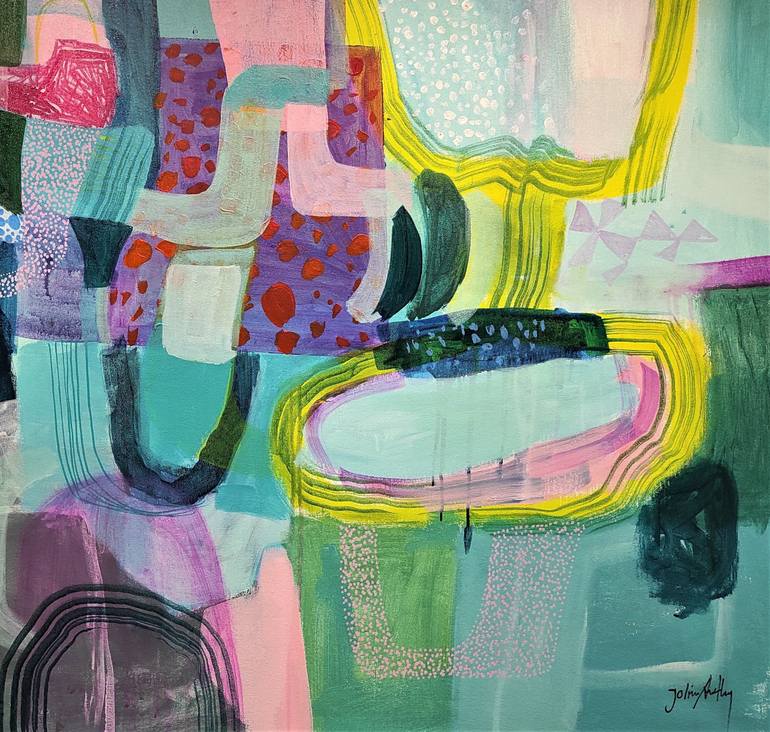 Original Art Deco Abstract Painting by Jolina Anthony