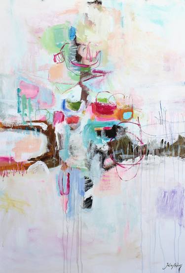 abstract painting  "happy" by Jolina Anthony thumb