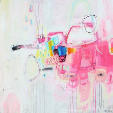 pink explosion  original painting by Jolina Anthony thumb