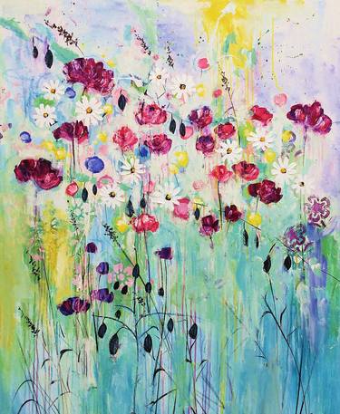 Original Fine Art Floral Paintings by Jolina Anthony