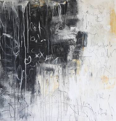 Saatchi Art Artist Jolina Anthony; Painting, “letter  original abstract black and white by Jolina Anthony” #art