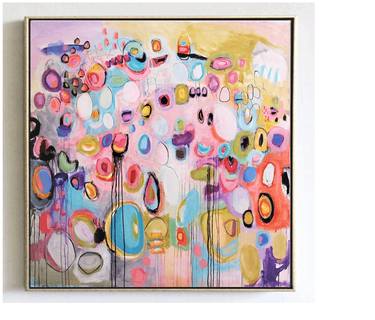 bubbles abstract colorful large painting by jolina anthony image