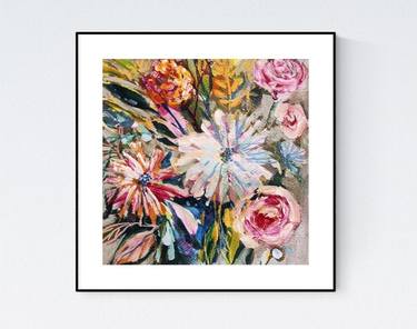 Original Abstract Floral Paintings by Jolina Anthony