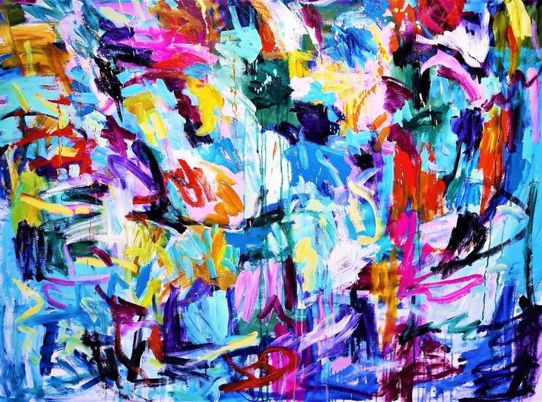 Original Fine Art Abstract Painting by Jolina Anthony