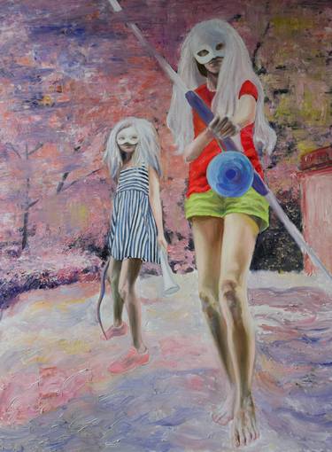 Print of People Paintings by Magda Vacariu