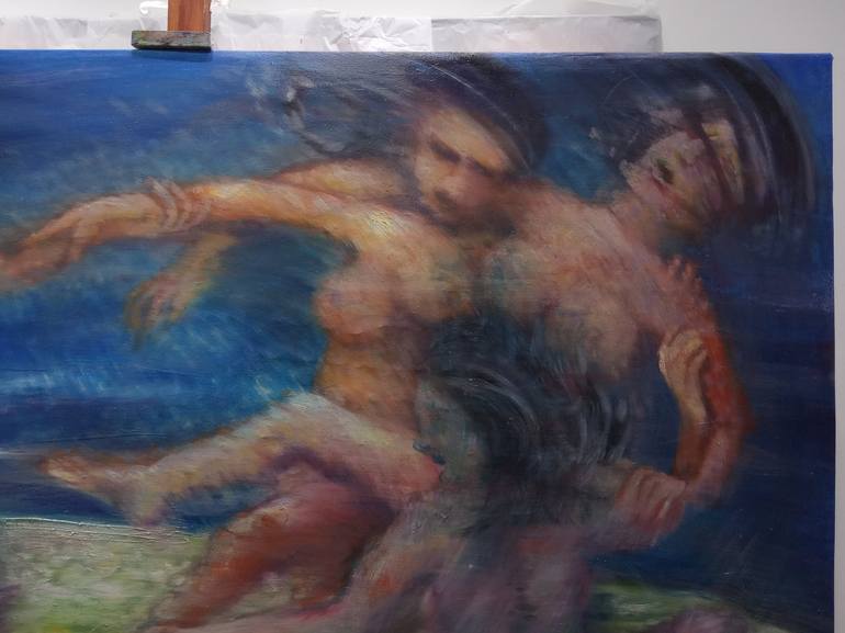 Original Expressionism Nude Painting by William Rafael Marquina Buitrago