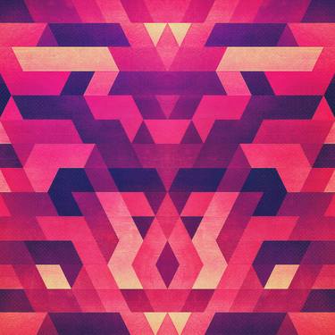 Abstract Symertric geometric triangle texture pattern design in diabolic magnet future red thumb