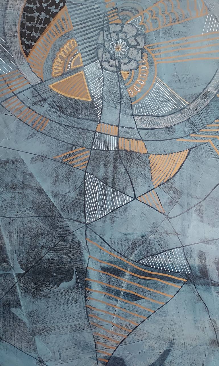 Original Abstract Expressionism Animal Painting by Danguole Serstinskaja