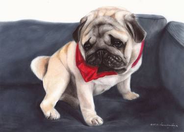 Print of Dogs Paintings by Danguole Serstinskaja