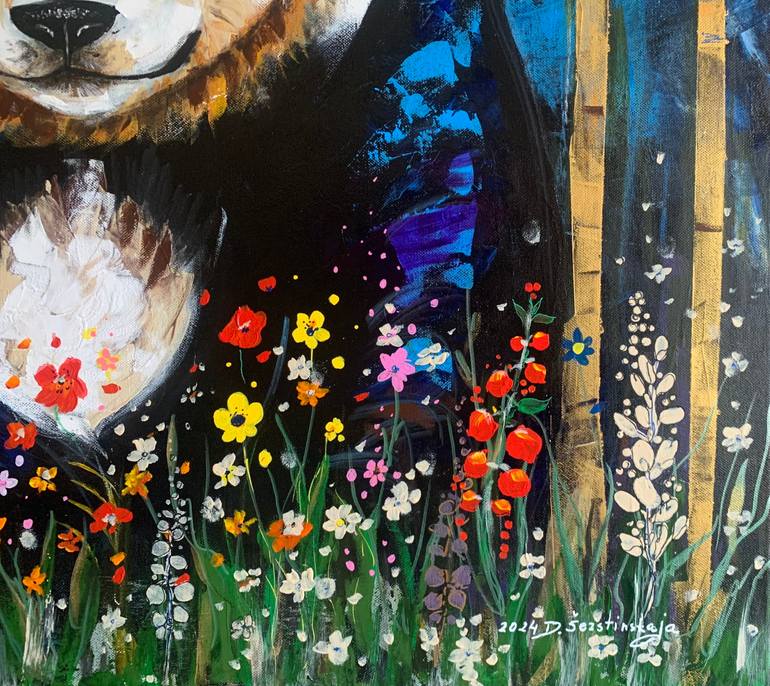 Original Expressionism Animal Painting by Danguole Serstinskaja